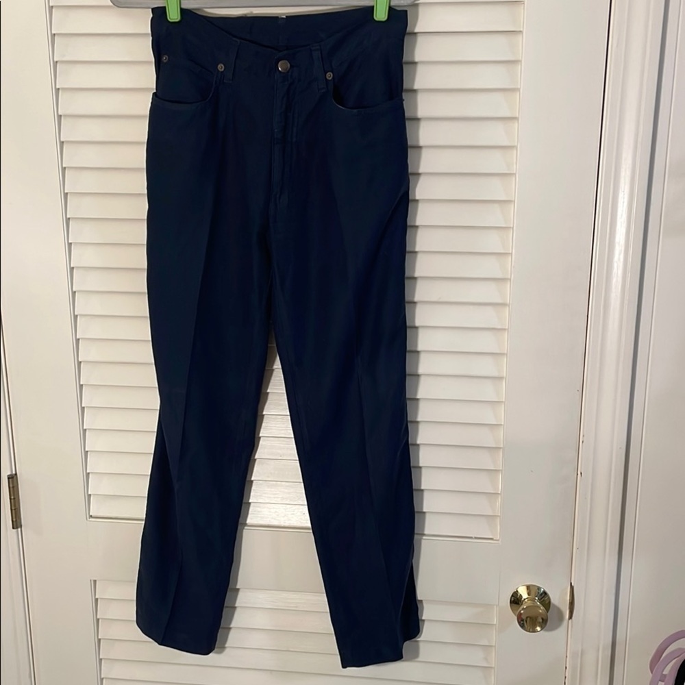 Fendi Navy Blue Straight Leg Soft Cotton Vintage Pants